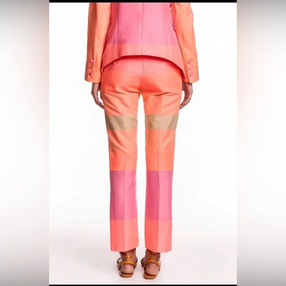 ! Camilla and Marc Adelaide Trousers Pink Striped Color block Orange Pants… - Picture 2 of 5